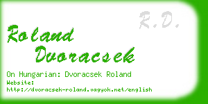 roland dvoracsek business card